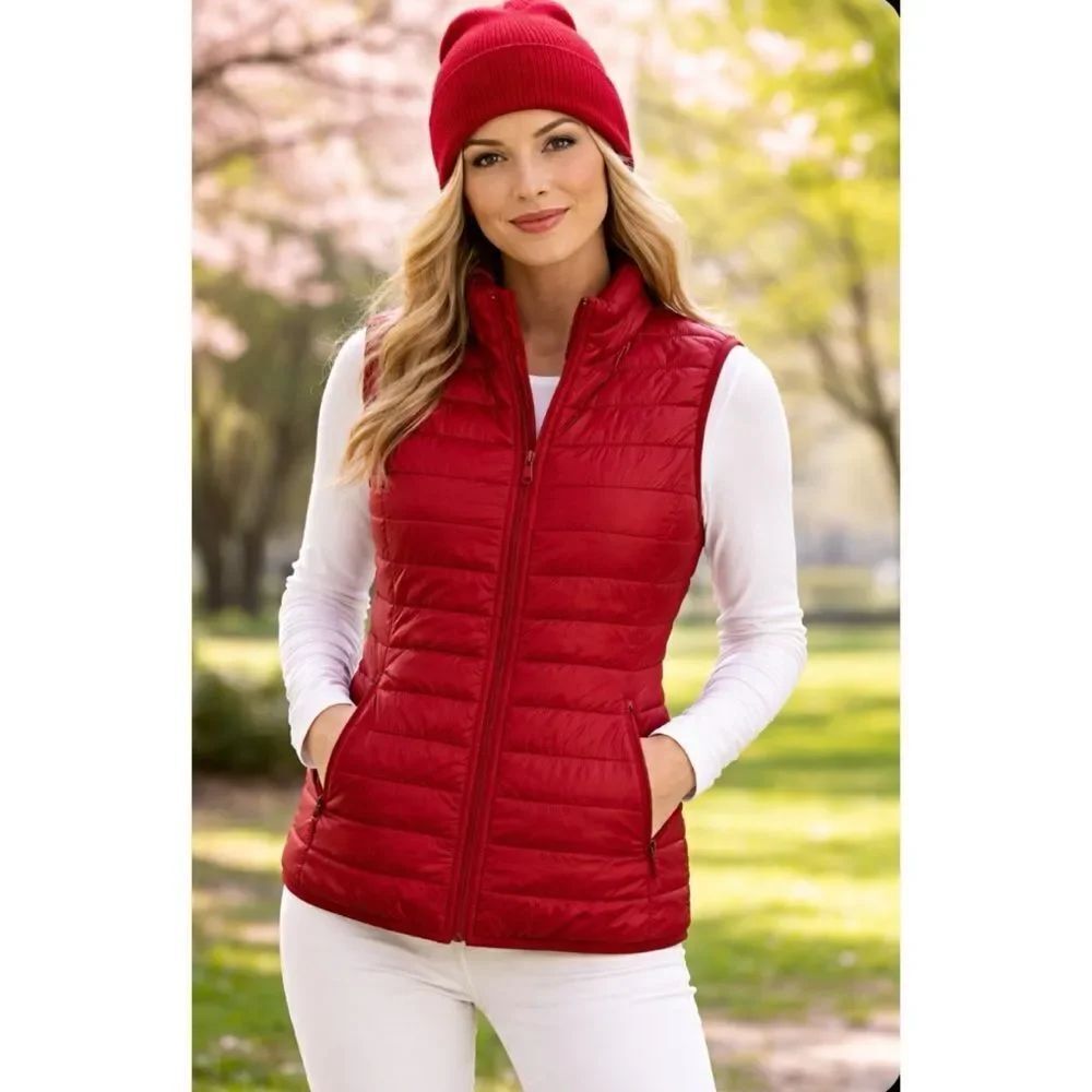 NWT Brooks BrothersThermore  Red Evo Down Quilted Vest Puffer in Red Size L